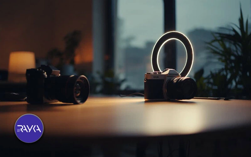 وسایل مورد نیاز برای تولید محتوا در اینستاگرام شامل رینگ لایت، سه پایه و میکروفن